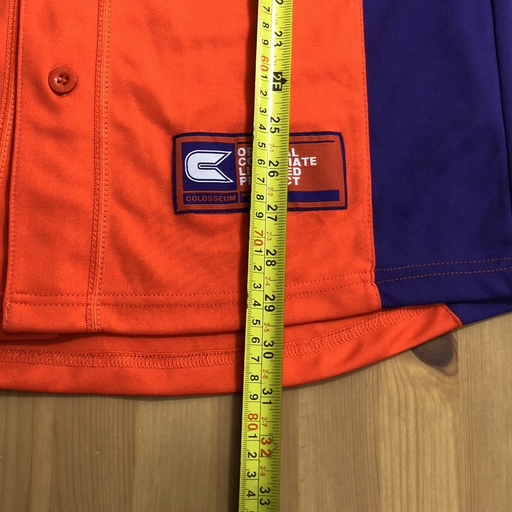 Clemson Tigers Colosseum Baseball Jersey Men's Sz S Orange Purple NCAA - Picture 16 of 16